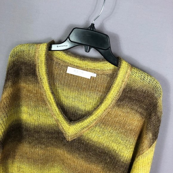 ASTR Brown Ombre Striped V Neck Wool Blend Oversized Sweater Sz Medium - Picture 3 of 8